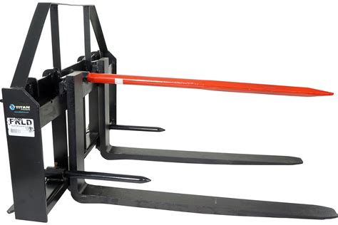 skid steer pallet fork bale spear|skid steer bale grippers.